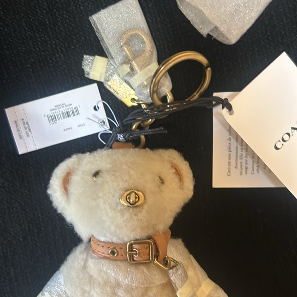 Coach Bear Bag Charm In Shearling - Picture 6 of 10